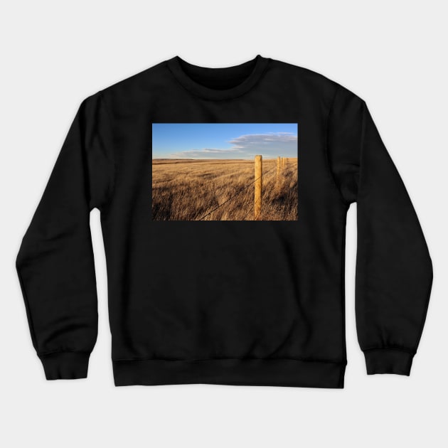 Montana Fence Line Crewneck Sweatshirt by somekindofguru